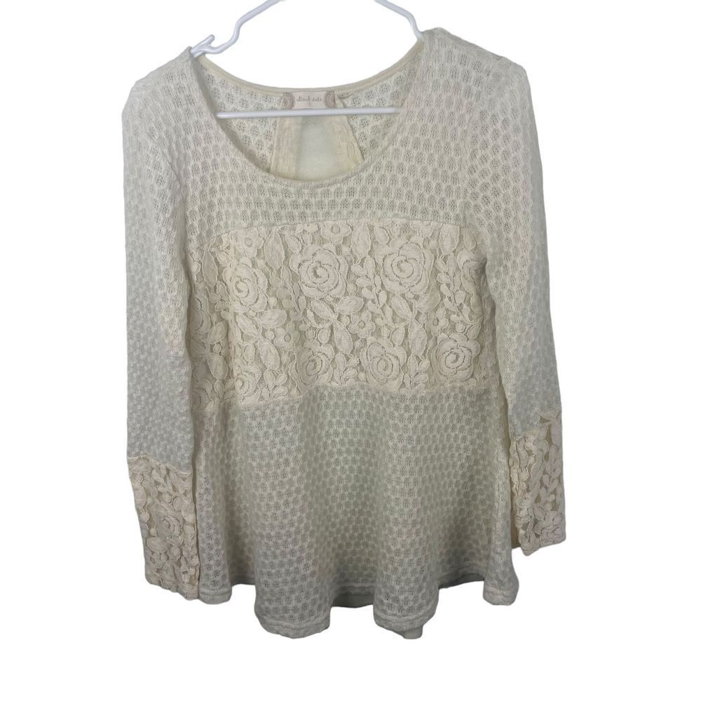 Altar'd State‎ Cream Sweater Lace Acrylic Nylon Blend Size Small